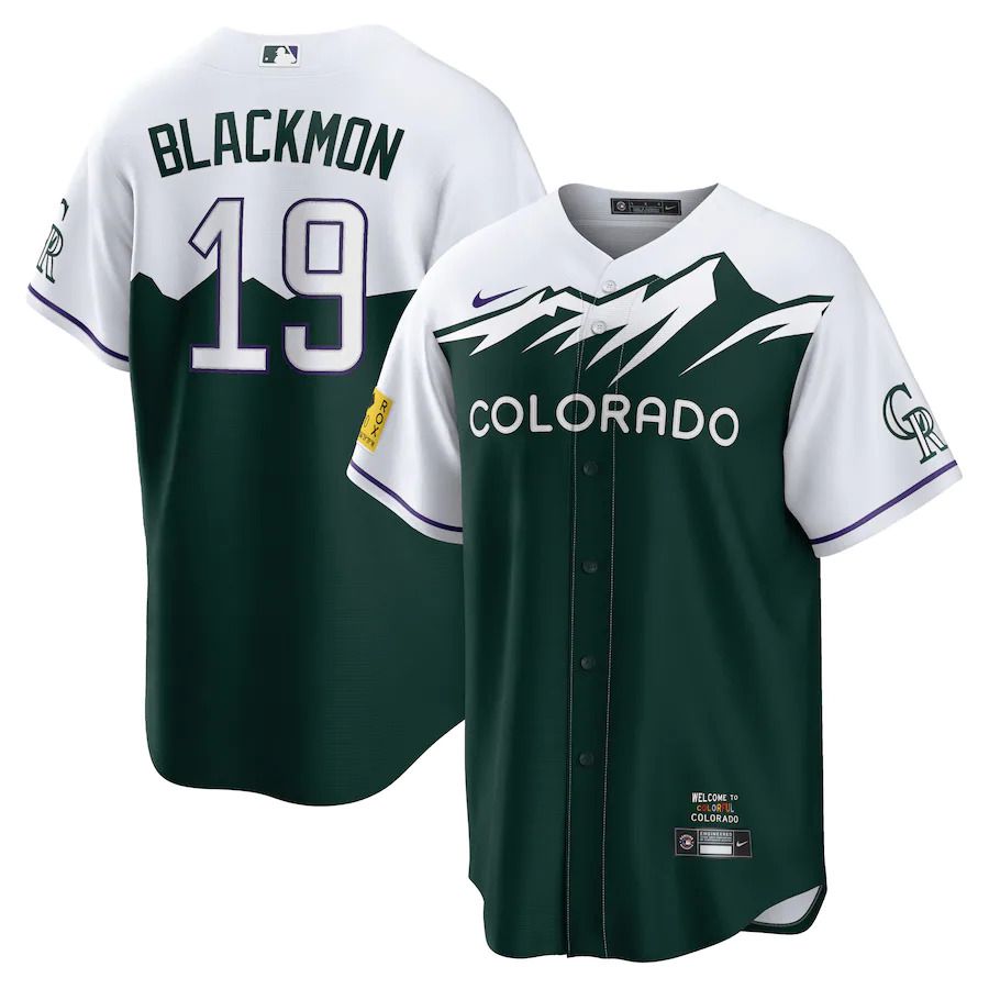 Custom Men Colorado Rockies 19 Charlie Blackmon Nike Green 2022 City Connect Replica Player MLB Jersey
